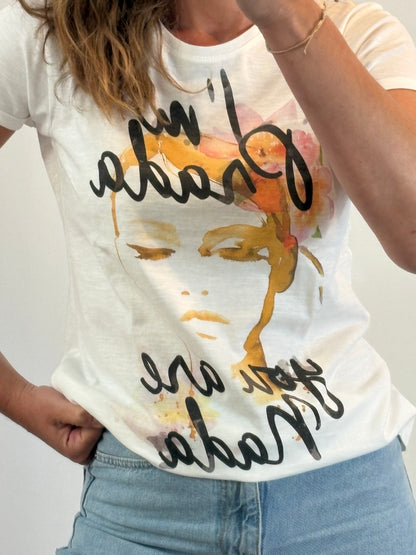 TEE TREND. Camiseta blanca slogan. T L (M)