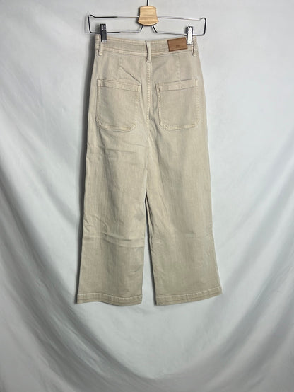 MANGO. Pantalón culotte beige . T 36