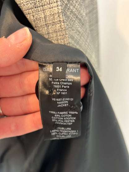 ISABEL MARANT. Blazer estampada doble botonadura. T 34