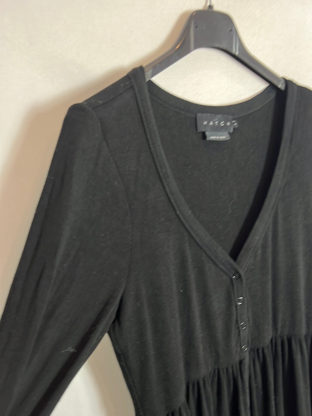 HATCH. Vestido negro canalé premama T1(s)