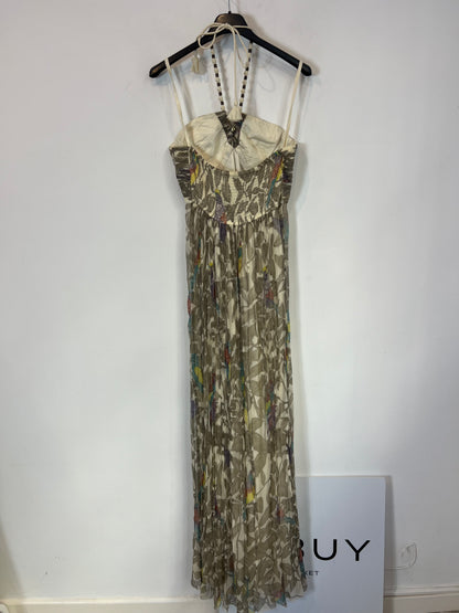 BI^NK LONDON. Vestido largo gasa flores. T M