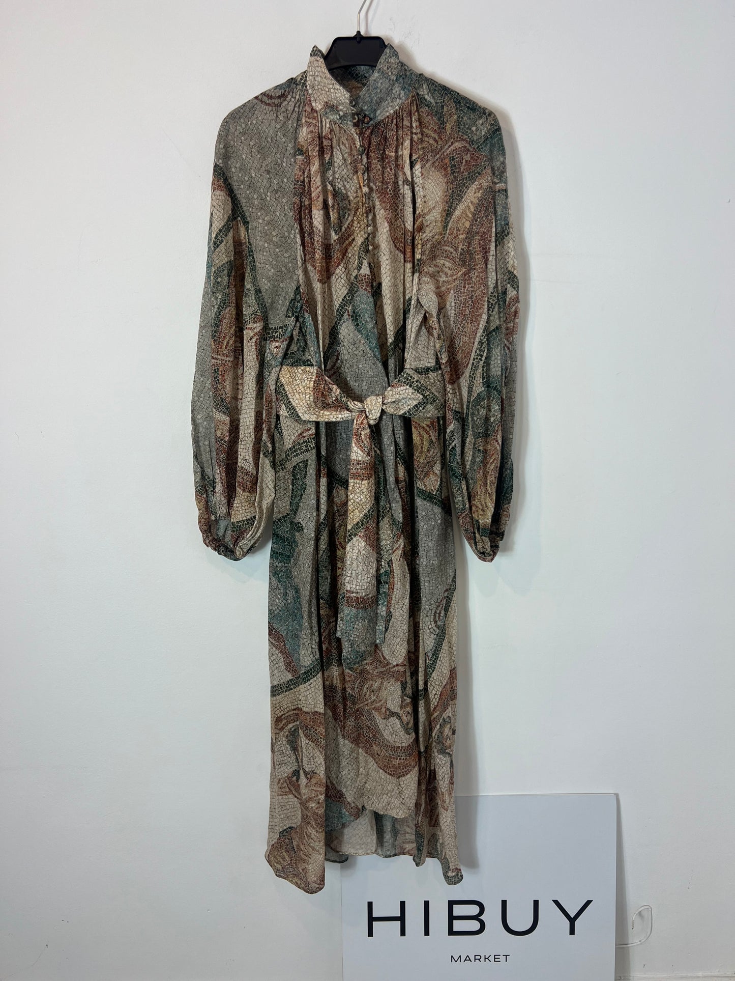 H&amp;M. Brown printed bow dress. TS