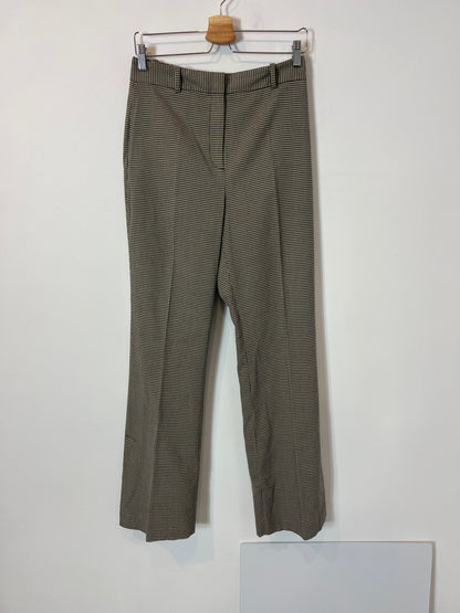 ZARA. Pantalón de cuadros beige y negro  T.m