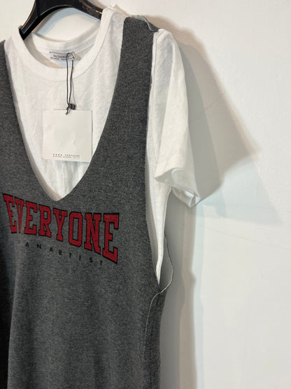 ZARA. Vestido gris doble capa. T S