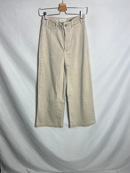 MANGO. Pantalón culotte beige . T 36