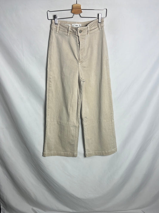 MANGO. Pantalón culotte beige . T 36