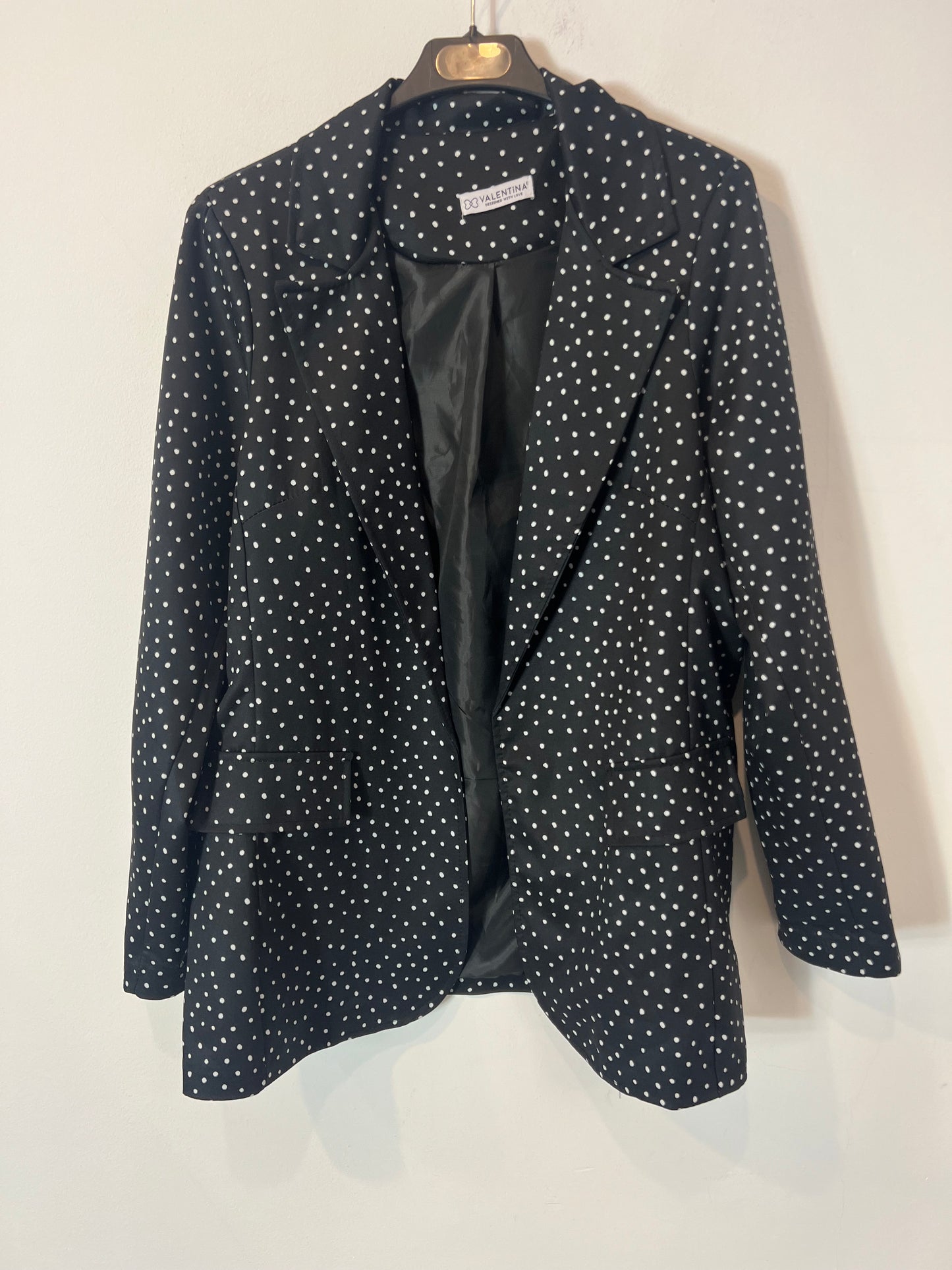VALENTINA. Black polka dot blazer (m/l)