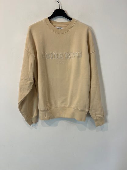 ANINE BING. Sudadera beige letras
