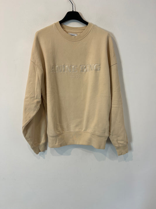 ANINE BING. Sudadera beige letras