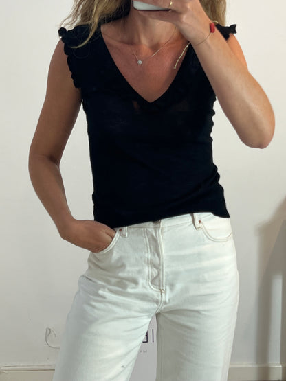 ESSENTIEL. Black knit top Tm