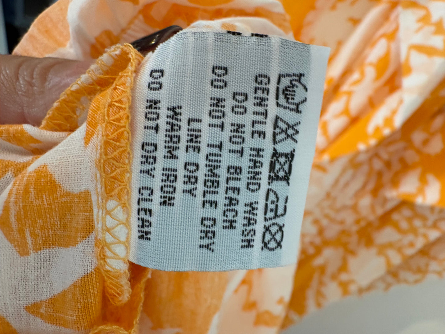 JULIET DUNN. Printed mandarin orange maxi dress. Size 1 (S/M)