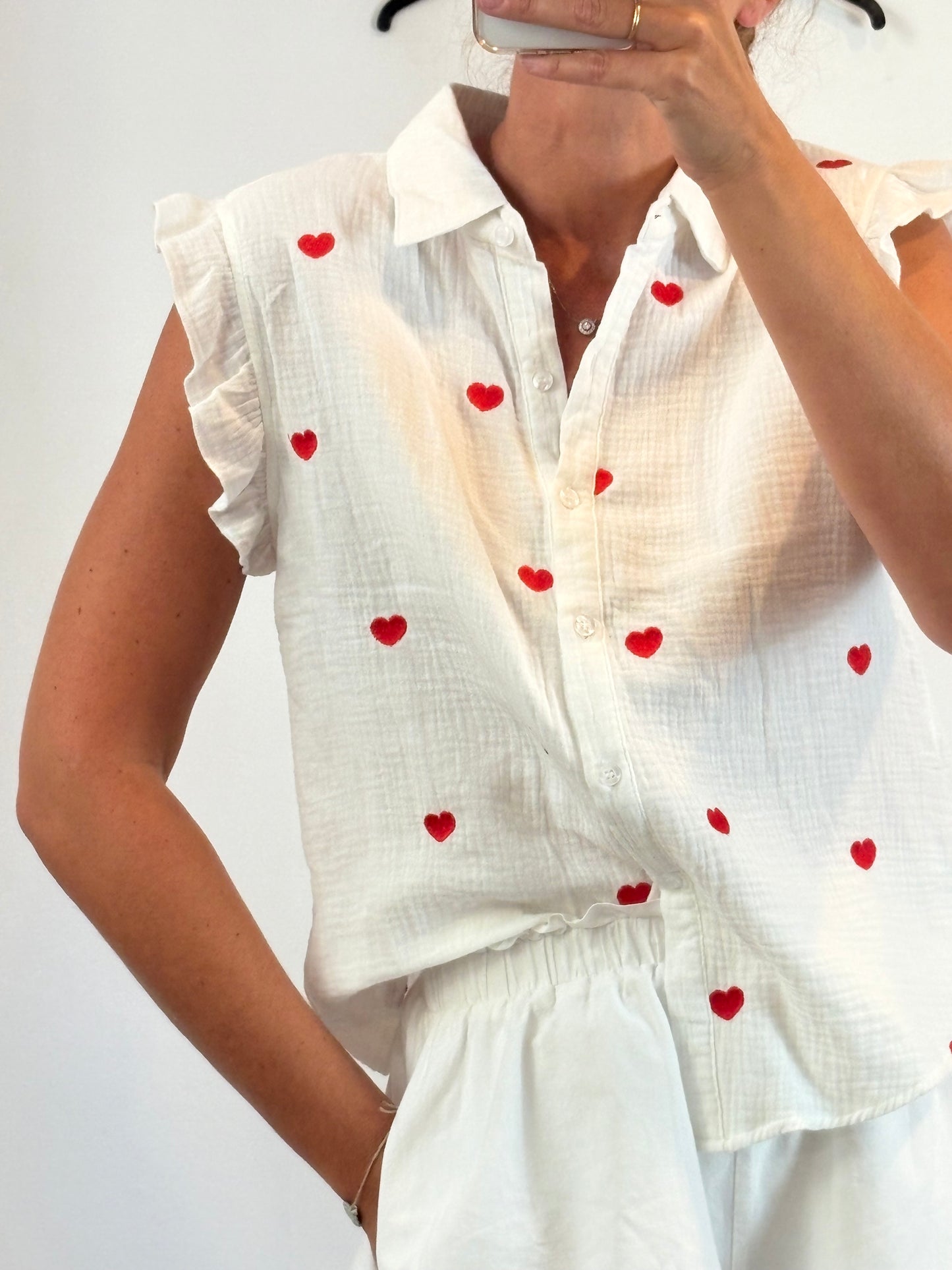 CARLOTA&CO. Blusa blanca bordada.T M/L