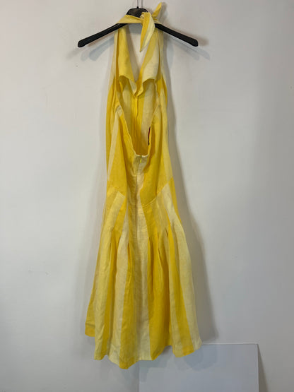 JOCOMOMOLA. Vestido midi lino tablas. T M