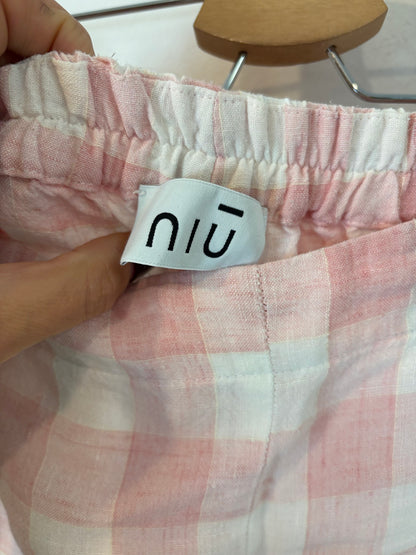 NIU. Pantalón lino cuadros. T S