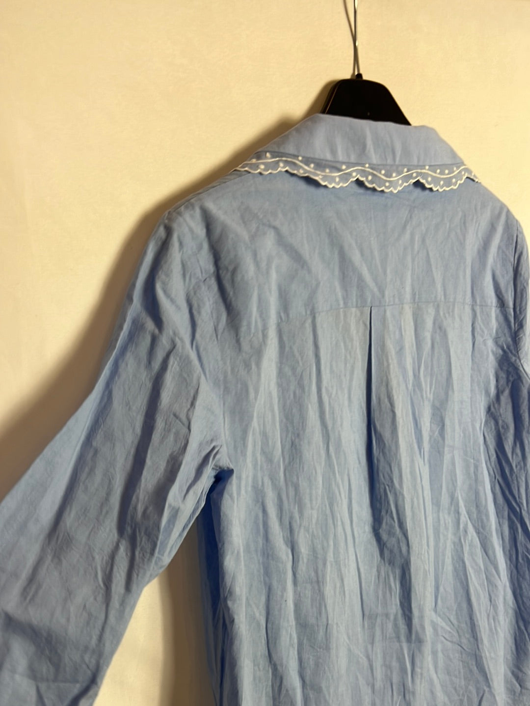 BAMFORD. Blusa algodón azul bordados. T S