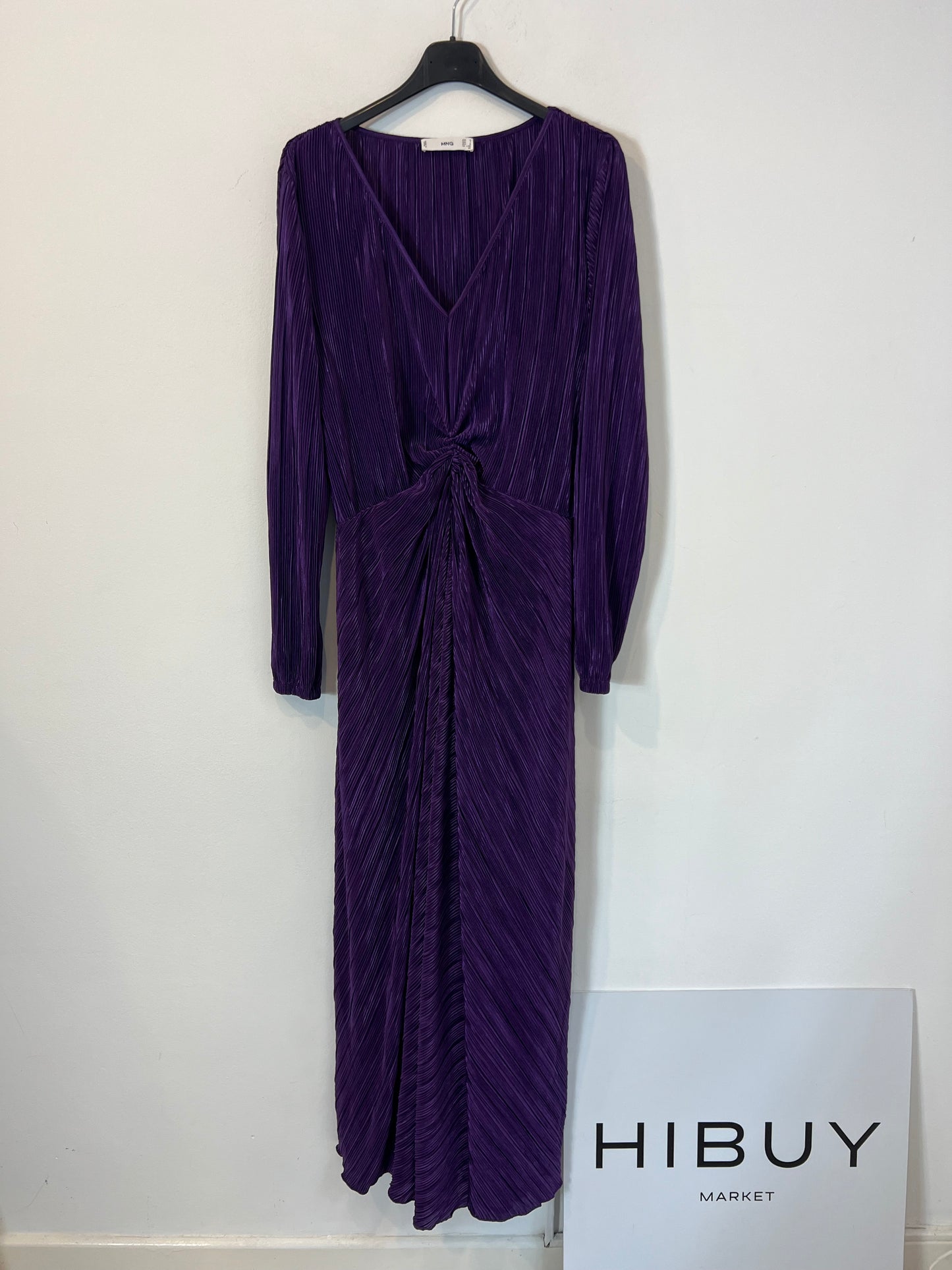 MANGO. Long dress with gathered waist. TM