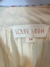 LOUISE MISHA. Blusa beige bordada T.34