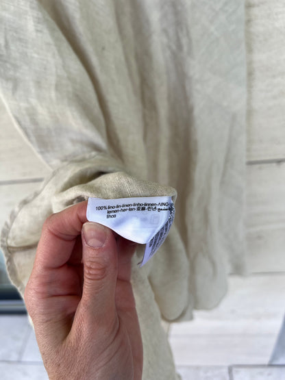 ZARA. Vestido midi lino beige. T S