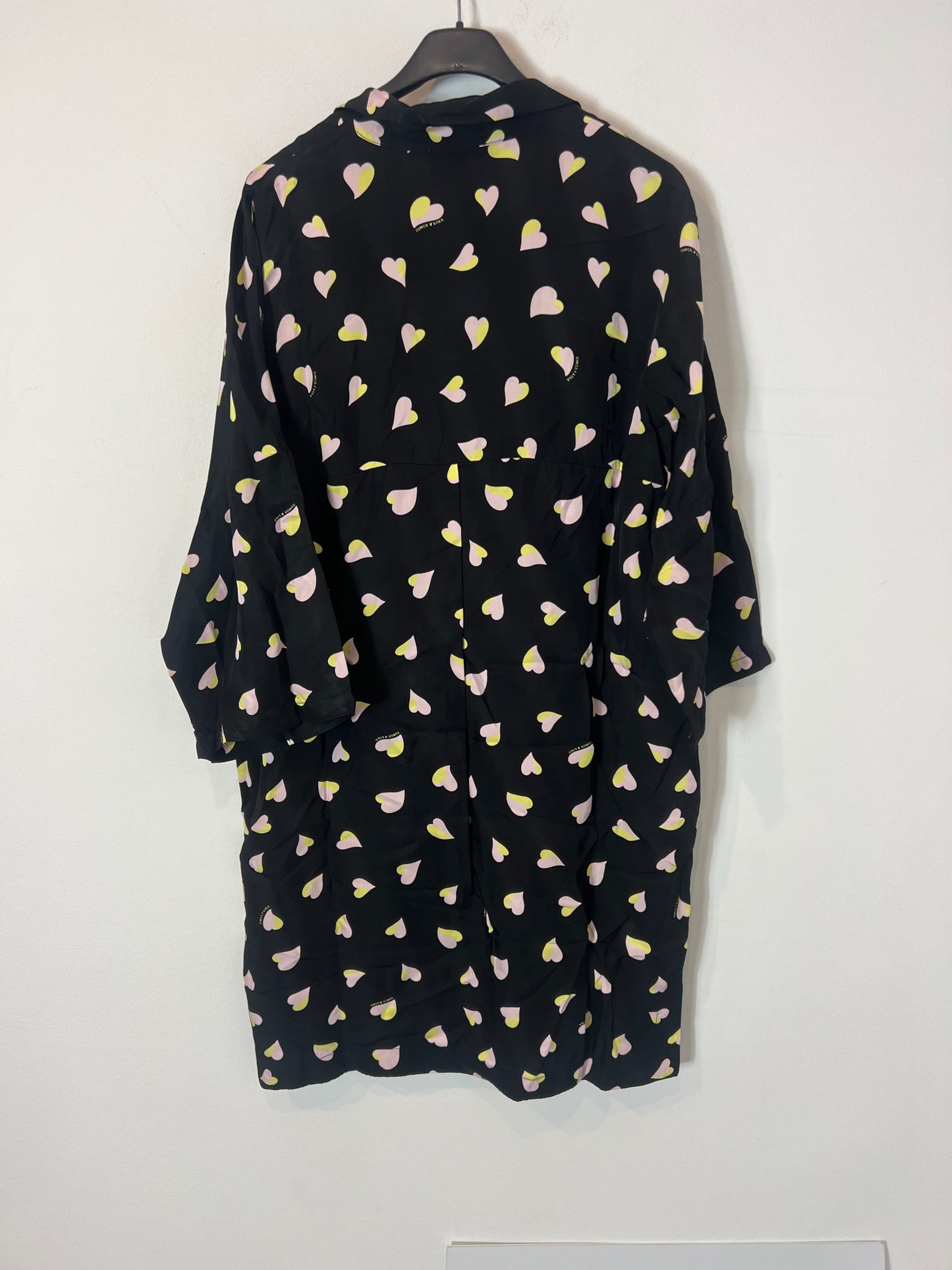 BIMBA Y LOLA. Black heart-patterned shirt dress. TM