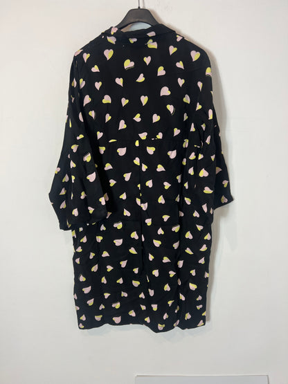 BIMBA Y LOLA. Black heart-patterned shirt dress. TM