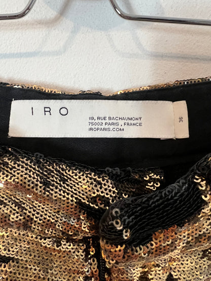 IRO. Pantalón largo lentejuelas T.36