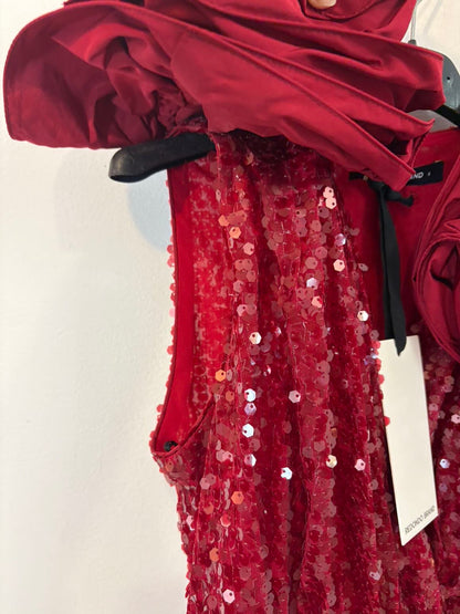 REDONDO BRAND. Vestido midi lentejuelas maxi flor