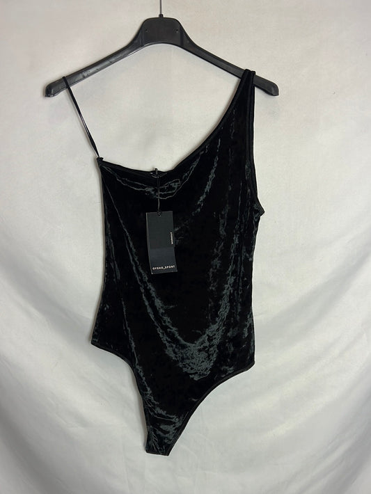 OYSHO. Top negro terciopelo T.l