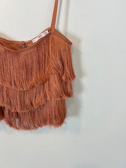 MANGO. Top flecos salmón T.xs