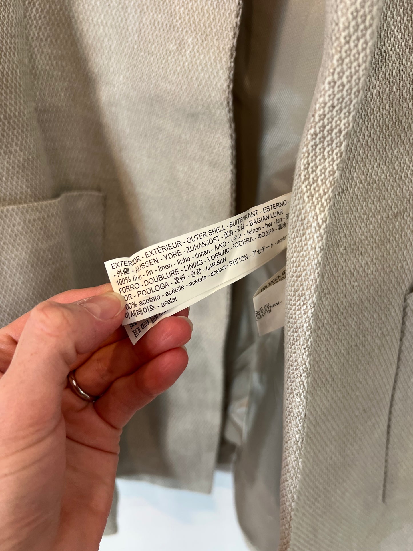 ZARA. Blazer beige textura T.s