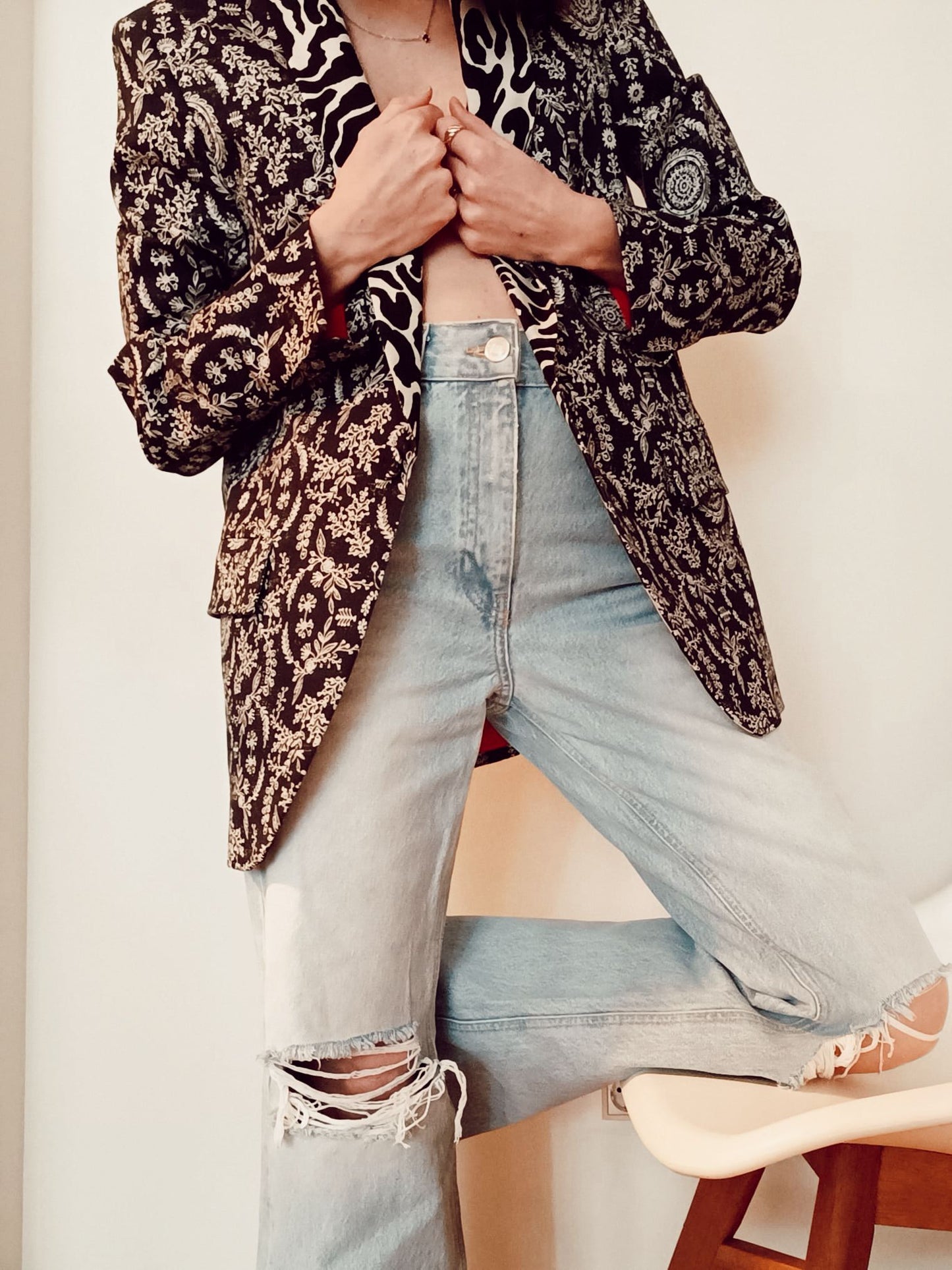 PINKO. blazer estampada T.36