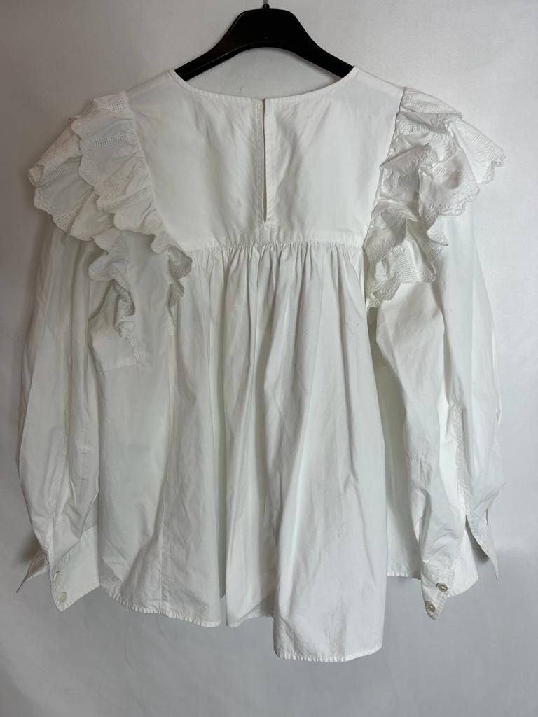 ISABEL MARANT. White ruffled blouse. Size 36