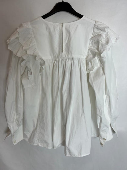 ISABEL MARANT. White ruffled blouse. Size 36