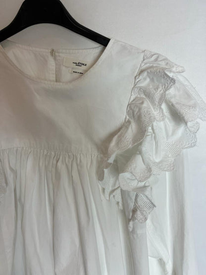 ISABEL MARANT. White ruffled blouse. Size 36
