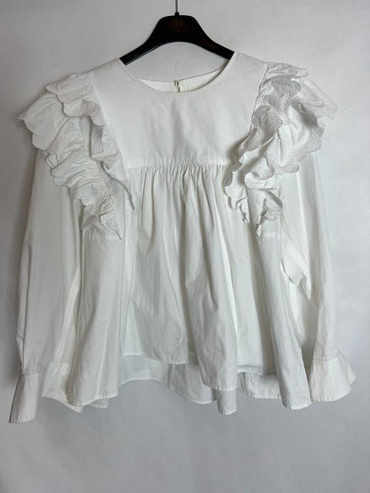 ISABEL MARANT. White ruffled blouse. Size 36