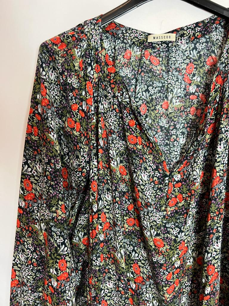 MASSCOB. Flowing floral midi dress. T.L.