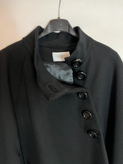 ALMA AGUILAR. Black wool cape. Size 38