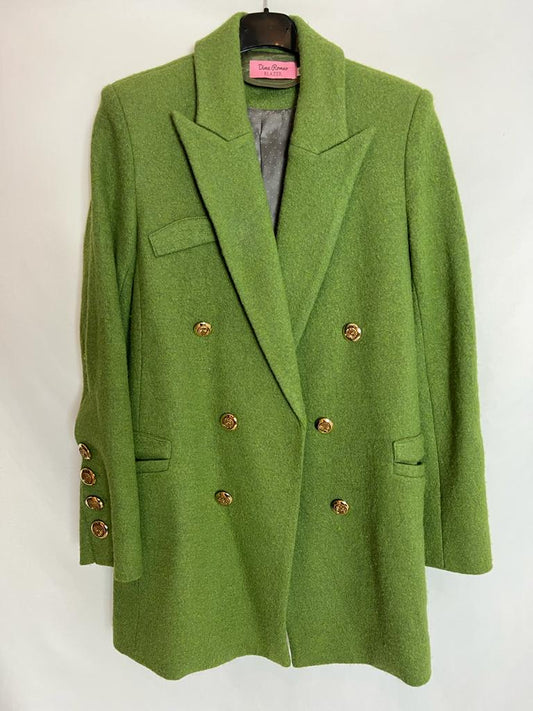 DIME ROMEO. Green blazer/coat with gold buttons. S XS