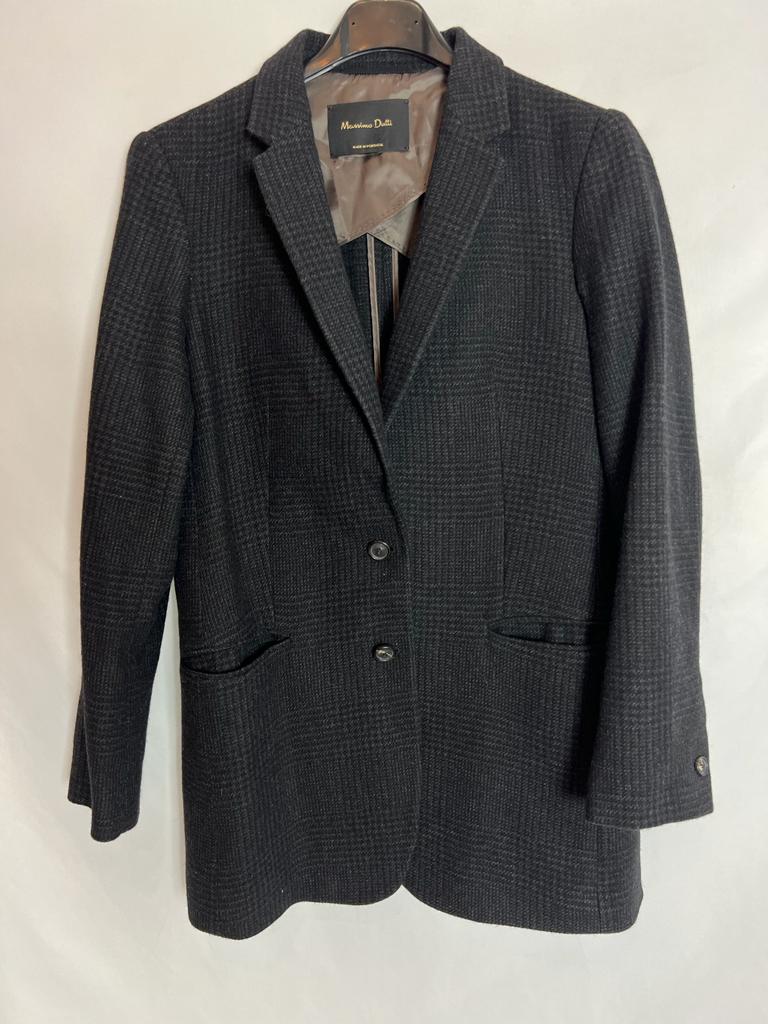 MASSIMO DUTTI. Black and gray blazer, size 38