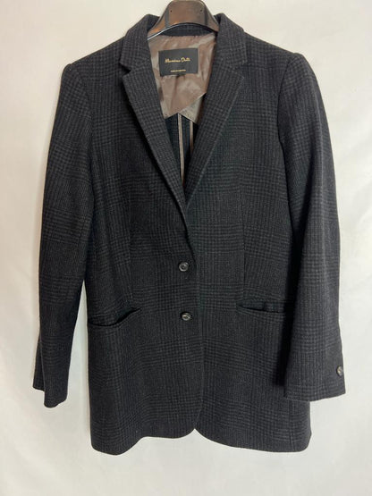 MASSIMO DUTTI. Black and gray blazer, size 38