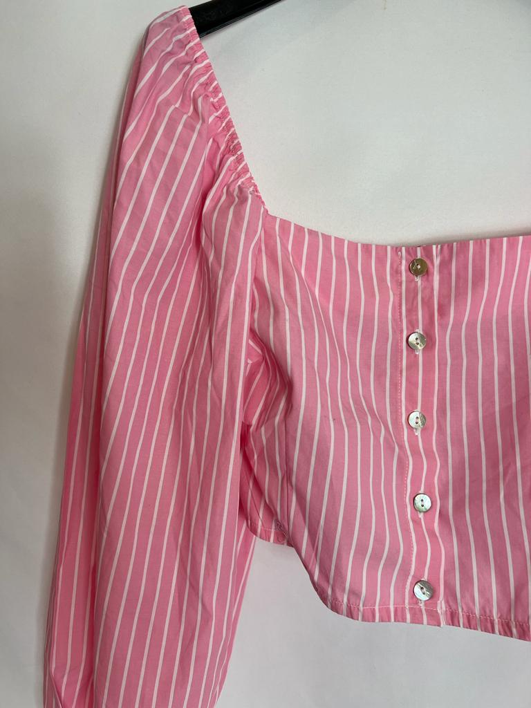 MARIADELAORDEN. Pink top and pants total look. TS