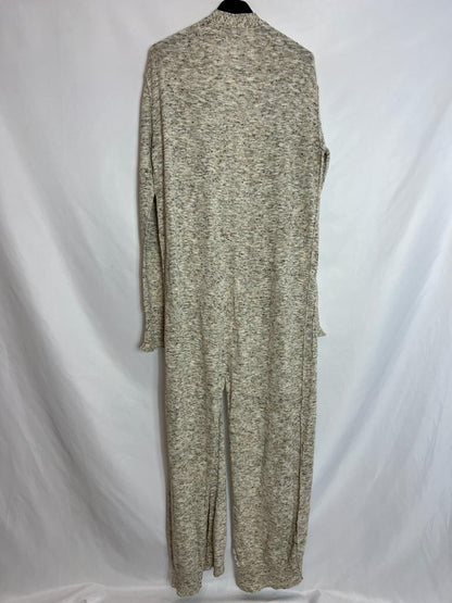 ZARA. Cárdigan largo beige jaspeado. M