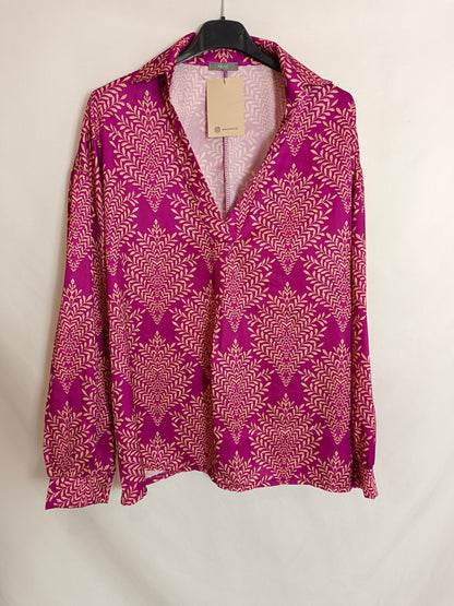 MUSE. Burgundy leaf blouse Tu(m)