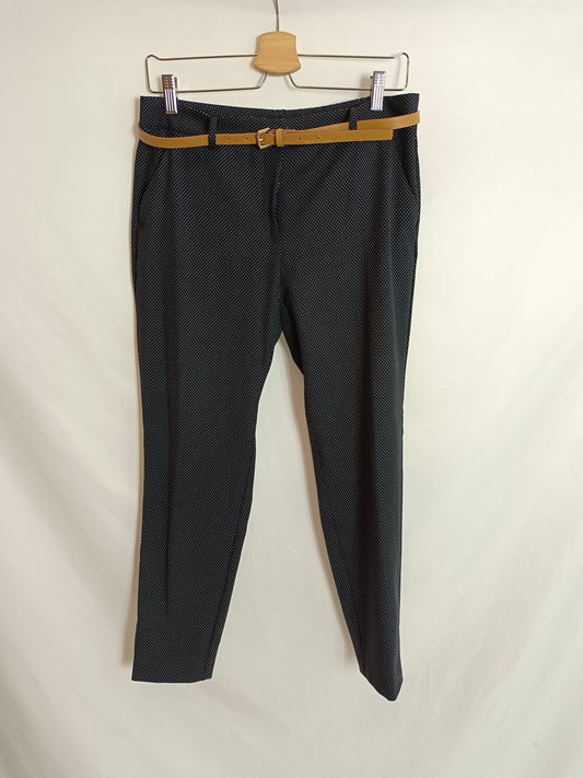 ZARA. Blue polka dot trousers, size 38