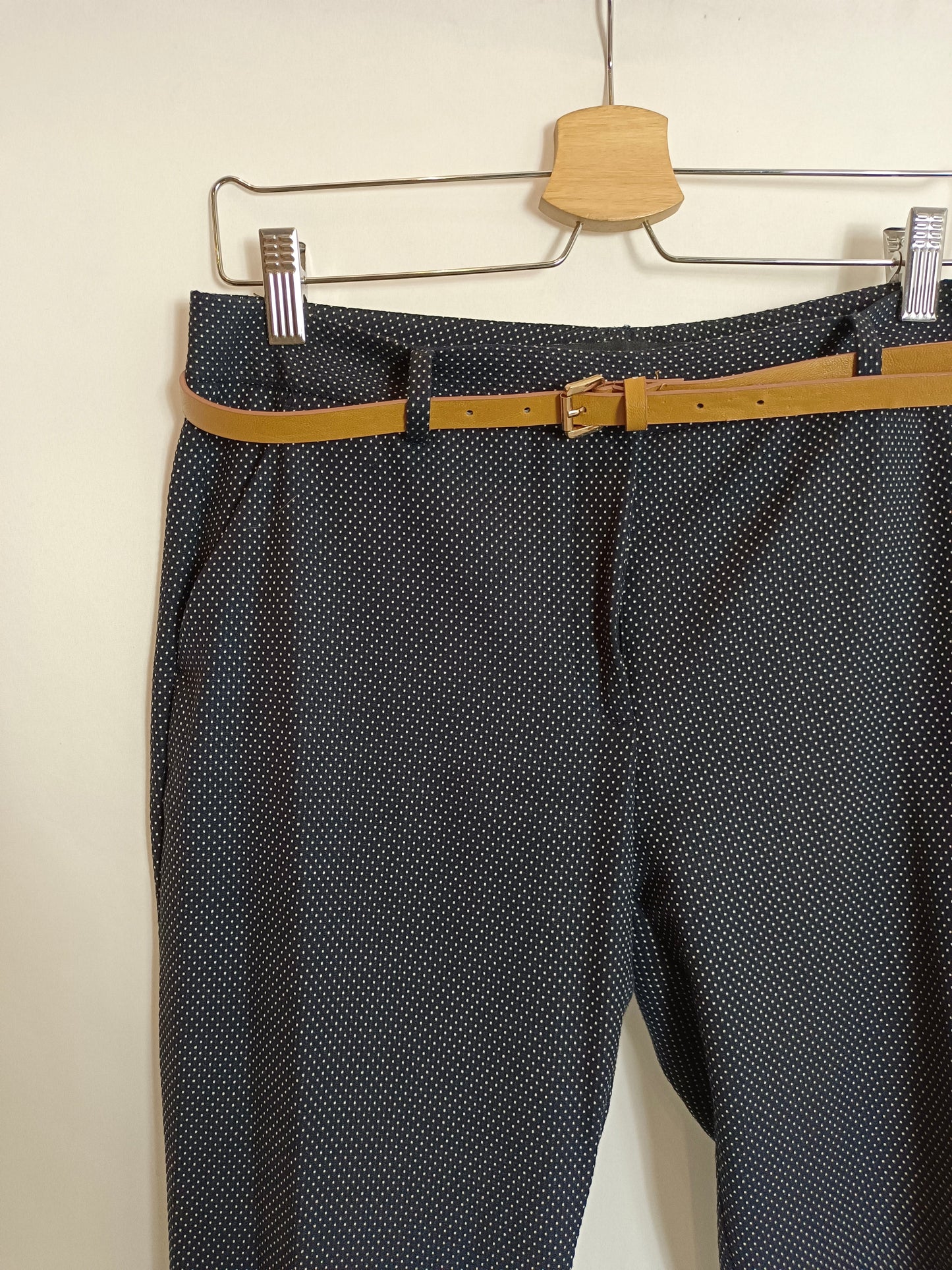 ZARA. Blue polka dot trousers, size 38