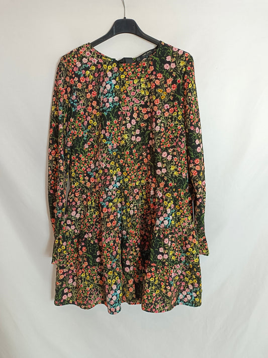 ZARA. Black floral jumpsuit TM