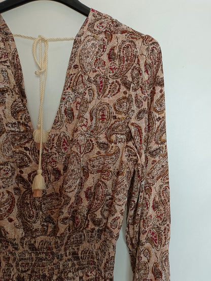 SLOWLOVE. Vestido rosa amebas T.s