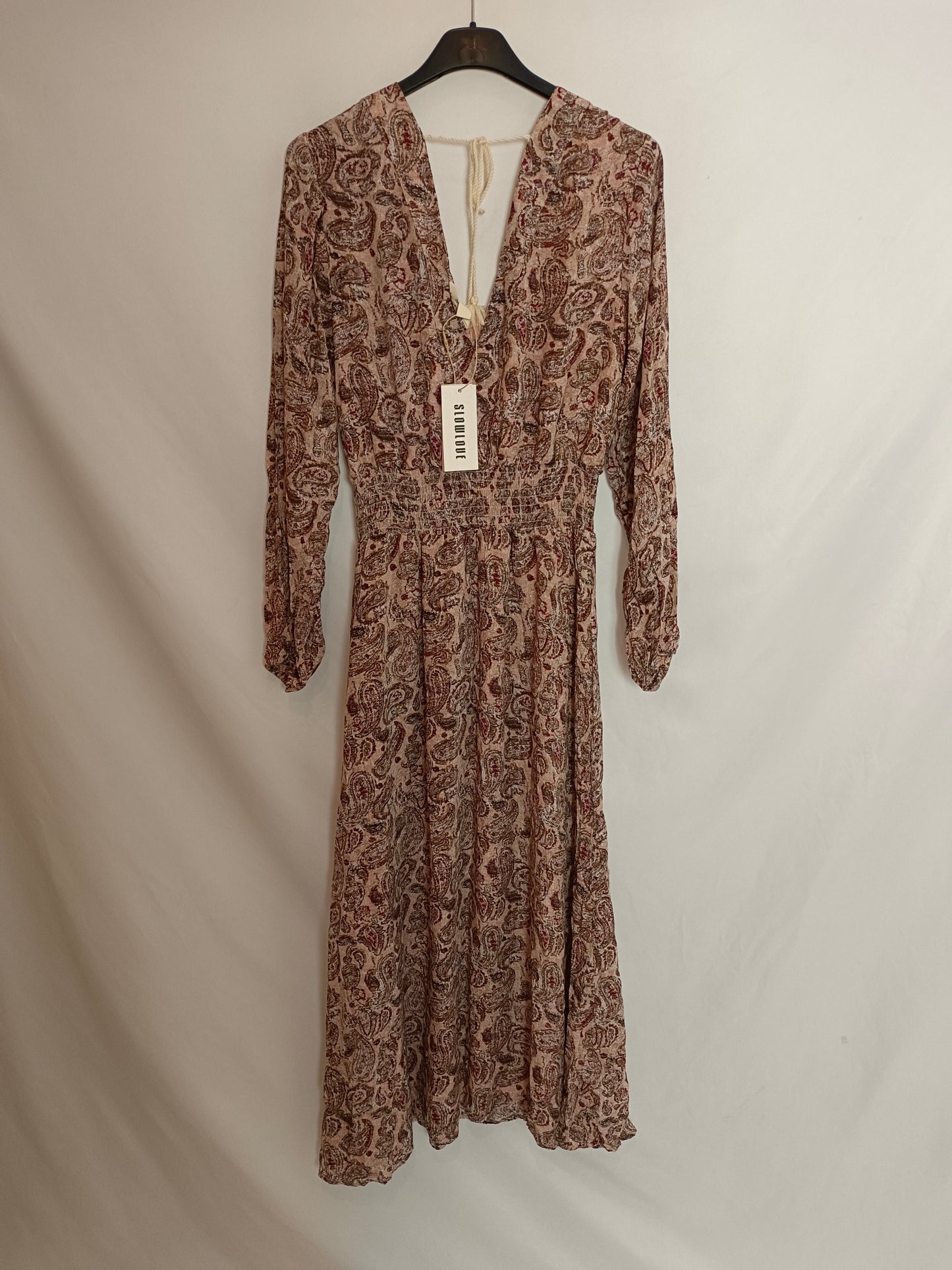 SLOWLOVE. Vestido rosa amebas T.s