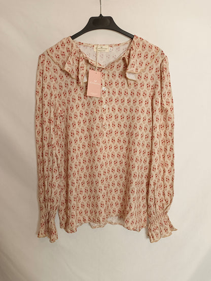 ELEPHANTINE. Beige floral Ts blouse