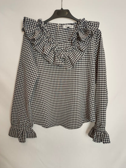 LAMAGLIETTA. Black and white checked blouse Tm