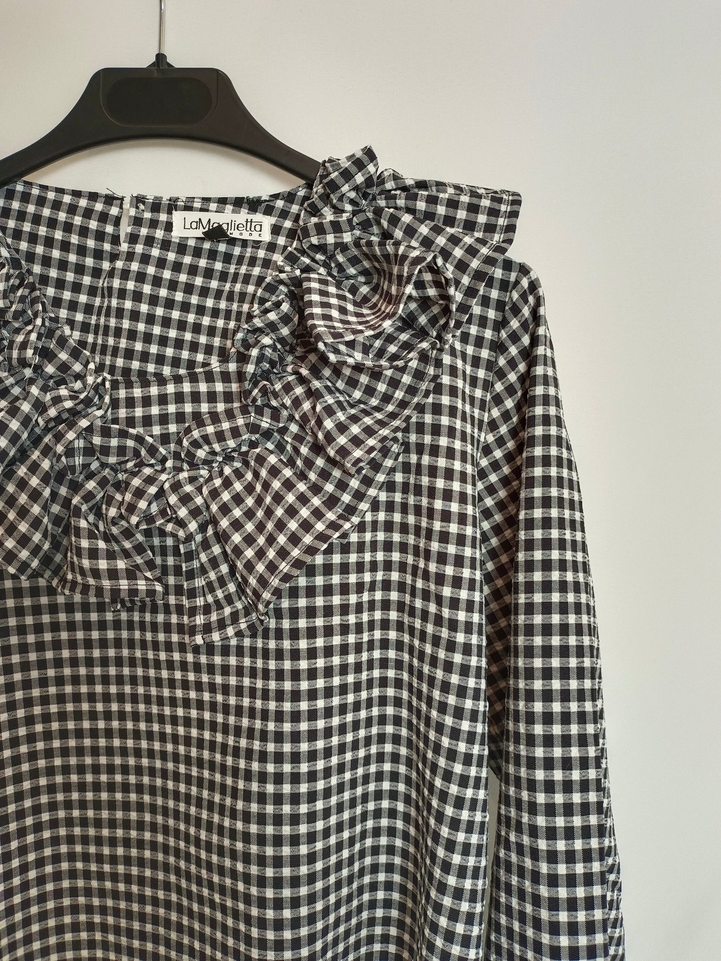 LAMAGLIETTA. Black and white checked blouse Tm